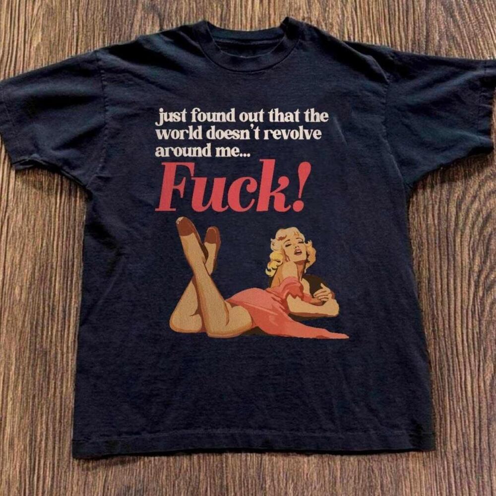 Gildan Women Black T Shirt Black Graphic Tee With Funny Text And Pinup Girl